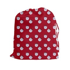 Lazy Bat One Red Pattern Drawstring Pouch (xxl) by snowwhitegirl