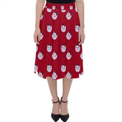 Lazy Bat One Red Pattern Classic Midi Skirt by snowwhitegirl