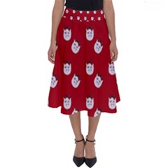 Lazy Bat One Red Pattern Perfect Length Midi Skirt by snowwhitegirl