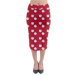 Lazy Bat One Red Pattern Midi Pencil Skirt by snowwhitegirl