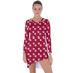 Lazy Bat One Red Pattern Asymmetric Cut-out Shift Dress by snowwhitegirl