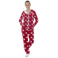 Lazy Bat One Red Pattern Women s Tracksuit by snowwhitegirl