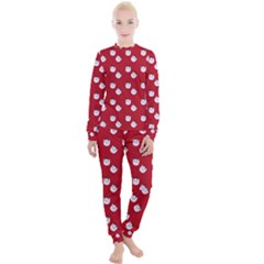 Lazy Bat One Red Pattern Women s Lounge Set