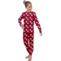 Lazy Bat One Red Pattern Kids  Long Sleeve Set  View1