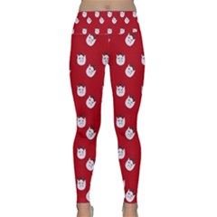 Lazy Bat One Red Pattern Lightweight Velour Classic Yoga Leggings by snowwhitegirl