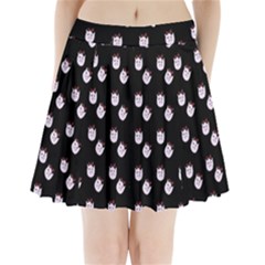 Lazy Bat On Black Pattern Pleated Mini Skirt by snowwhitegirl