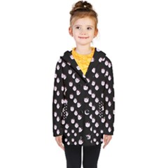 Lazy Bat On Black Pattern Kids  Double Breasted Button Coat