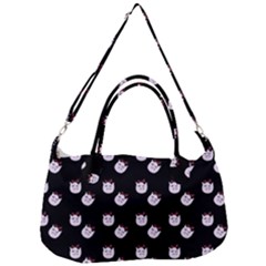 Lazy Bat On Black Pattern Removal Strap Handbag