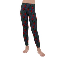 Black Denim And Roses Kids  Lightweight Velour Leggings by snowwhitegirl