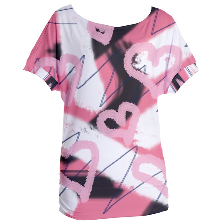 Heart Abstract Women s Oversized Tee