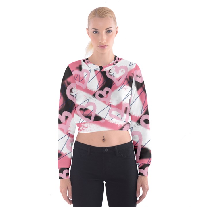 Heart Abstract Cropped Sweatshirt