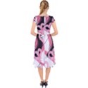 Heart Abstract Cap Sleeve Front Wrap Midi Dress View2