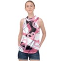 Heart Abstract High Neck Satin Top View1