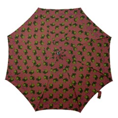 Pink Denim And Roses Hook Handle Umbrellas (large)