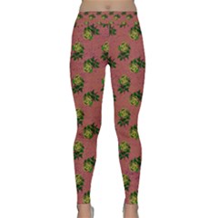 Pink Denim And Roses Classic Yoga Leggings by snowwhitegirl