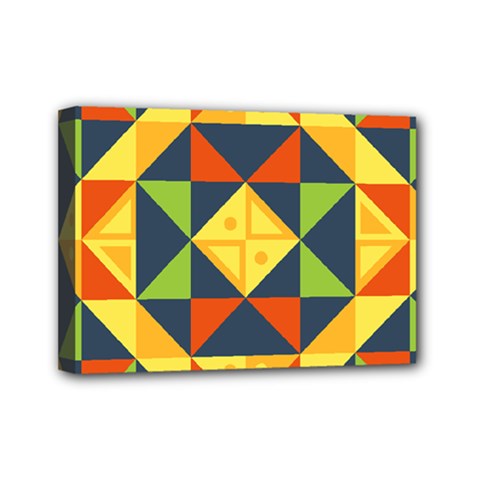 Background Geometric Color Plaid Mini Canvas 7  X 5  (stretched) by Mariart