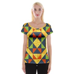 Background Geometric Color Plaid Cap Sleeve Top by Mariart