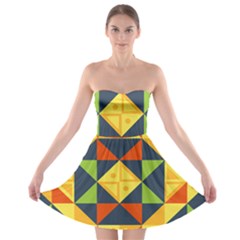 Background Geometric Color Plaid Strapless Bra Top Dress by Mariart