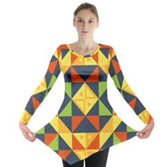 Background Geometric Color Plaid Long Sleeve Tunic  by Mariart