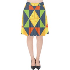 Background Geometric Color Plaid Velvet High Waist Skirt by Mariart