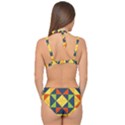 Background Geometric Color Plaid Double Strap Halter Bikini Set View2