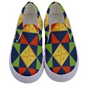 Background Geometric Color Plaid Kids  Canvas Slip Ons View1