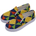 Background Geometric Color Plaid Kids  Canvas Slip Ons View2