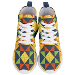 Background Geometric Color Plaid Women s Lightweight High Top Sneakers by Mariart