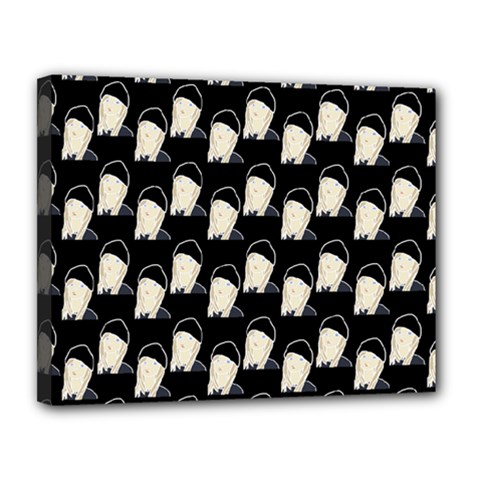 Beanie Boy Pattern Canvas 14  X 11  (stretched) by snowwhitegirl