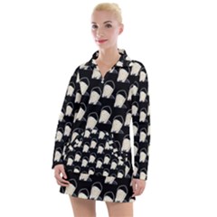 Beanie Boy Pattern Women s Long Sleeve Casual Dress