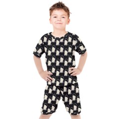 Beanie Boy Pattern Kids  Tee And Shorts Set by snowwhitegirl