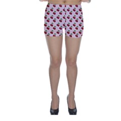 Retro Pink Cherries Skinny Shorts by snowwhitegirl