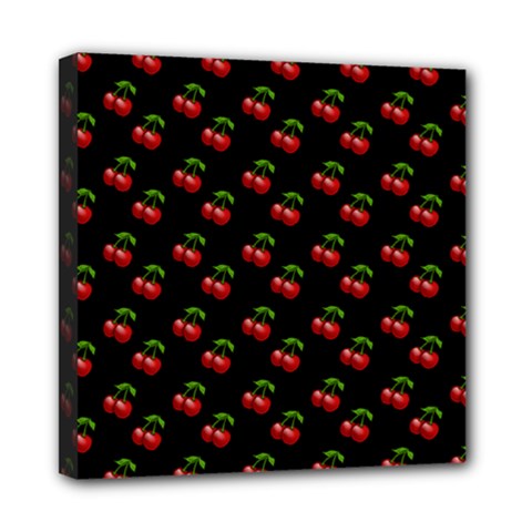 Retro Black Cherries Mini Canvas 8  X 8  (stretched)