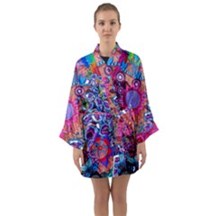 Red Flower Abstract  Long Sleeve Kimono Robe by okhismakingart