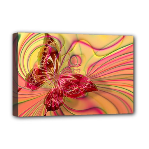 Arrangement Butterfly Pink Deluxe Canvas 18  X 12  (stretched) by HermanTelo