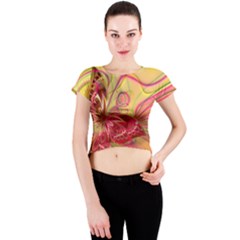 Arrangement Butterfly Pink Crew Neck Crop Top