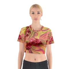 Arrangement Butterfly Pink Cotton Crop Top