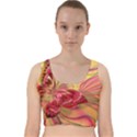 Arrangement Butterfly Pink Velvet Racer Back Crop Top View1