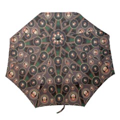 Abstract Pattern Green Folding Umbrellas by HermanTelo