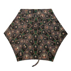 Abstract Pattern Green Mini Folding Umbrellas