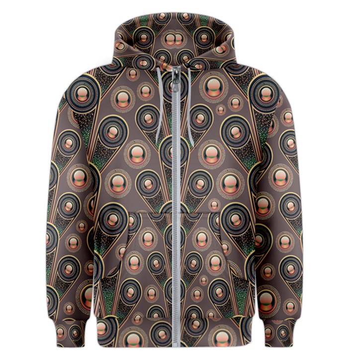 Abstract Pattern Green Men s Zipper Hoodie