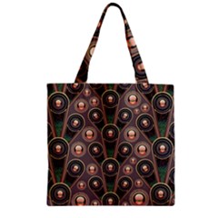 Abstract Pattern Green Zipper Grocery Tote Bag