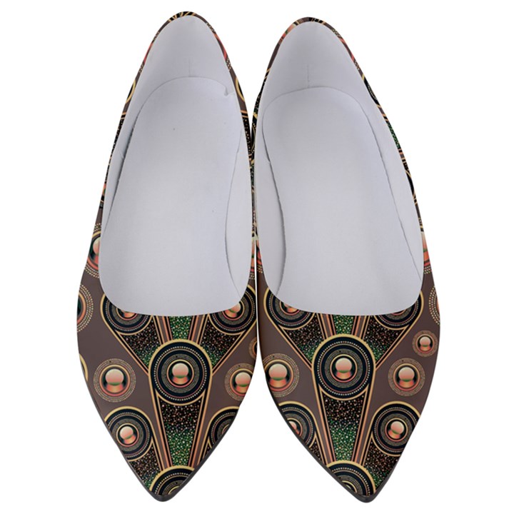 Abstract Pattern Green Women s Low Heels