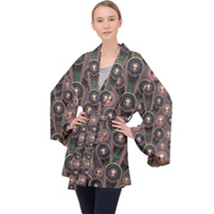 Abstract Pattern Green Velvet Kimono Robe by HermanTelo