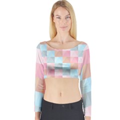 Background Pastel Long Sleeve Crop Top