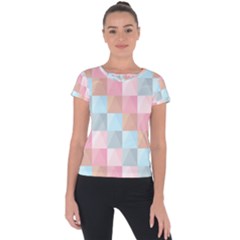 Background Pastel Short Sleeve Sports Top  by HermanTelo