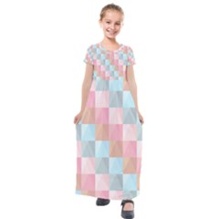 Background Pastel Kids  Short Sleeve Maxi Dress