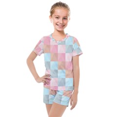 Background Pastel Kids  Mesh Tee And Shorts Set