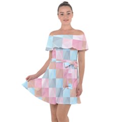 Background Pastel Off Shoulder Velour Dress