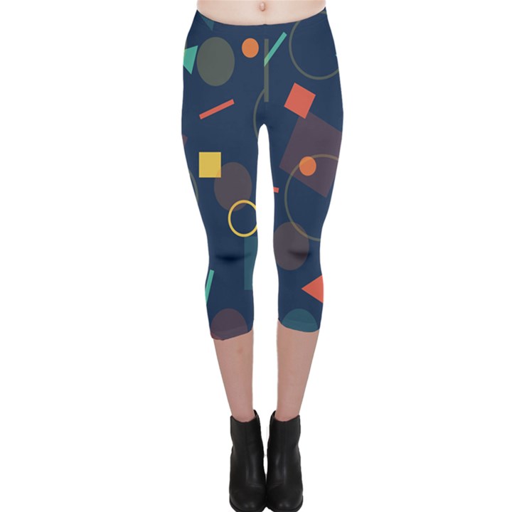 Background Geometric Capri Leggings 